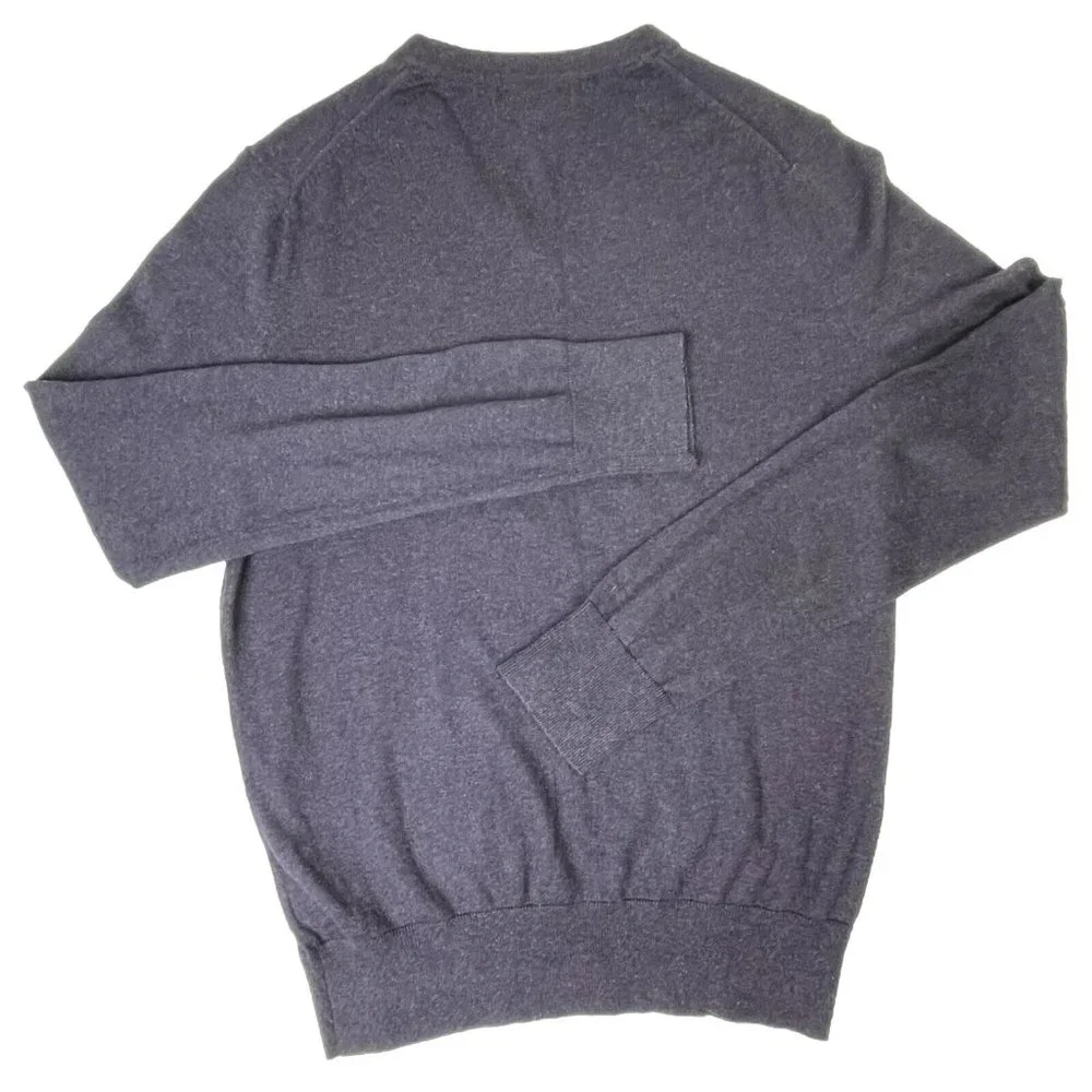 Banana Republic Luxury Sweater Silk Cashmere V Neck Heather Long Sleeve Knit EUC